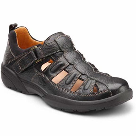 Dr. Comfort Fisherman Men's Sandal: 6 Medium (B/D) Black Velcro