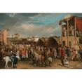 thumbnail image 2 of Charles Turner 18x14 Gold Ornate Wood Frame and Double Matted Museum Art Print Titled - An Extensive View of the Oxford Races (ca. 1820), 2 of 4