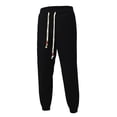 thumbnail image 6 of Men's Plush Belted Casual Pants - Cotton Solid Winter Trousers - Elastic Waist for Daily/Sports, 6 of 7