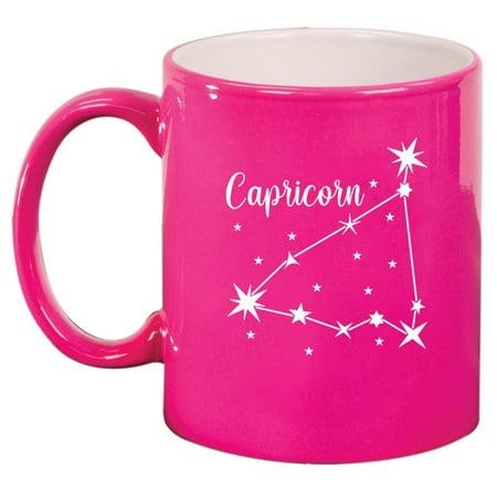 

Star Zodiac Horoscope Constellation Ceramic Coffee Mug Tea Cup Gift (11oz Hot Pink) (Capricorn)