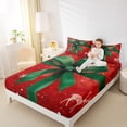 thumbnail image 4 of Feelyou Green Red Ribbon Full Size Sheets, Winter Snowflake Bed Sheets, Merry Christmas Sheet Sets, Breathable Home Decor,4-Piece, 4 of 7
