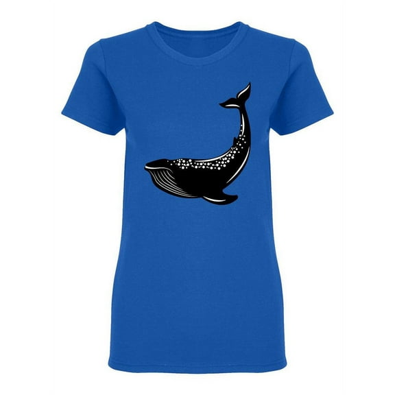 Black And White Whale Shaped T-Shirt Women -Image by Shutterstock, Female XX-Large