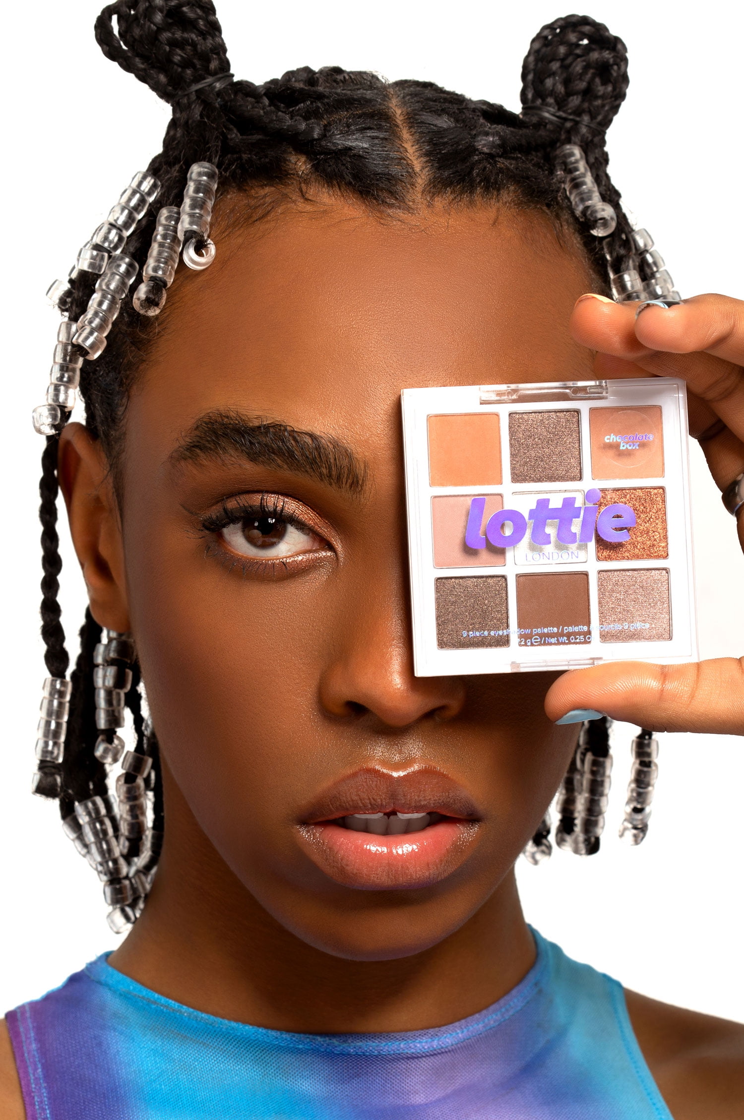Lottie London Lottie Eyeshadow Palette Chocolate Box, Browns, 9 Pan Eyeshadow Palette, Talc Free, 0.25 oz