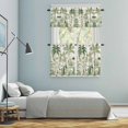 thumbnail image 6 of Green Palm Tree Kitchen Curtains Valances and Tiers Set of 3 Summer Watercolor Tropical Botanical Forest Plant Tier Curtains and Valance with Rod Pocket for Small Windows, 27.5"x36", 6 of 9