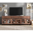 thumbnail image 4 of WAMPAT Modern TV Stand with Glass Doors for 110 inch TVs, 3 in 1 Entertainment Center Console with 3 Drawers and Metal Base for Living Room, Bedroom, Brown, 4 of 11