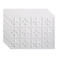 thumbnail image 1 of FASÄDE Fleur de Lis Matte White 18in x 24in Decorative Vinyl Backsplash Panel (5 Pack), 1 of 5