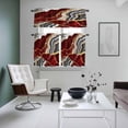 thumbnail image 4 of Red Marble Kitchen Curtains Sets for Windows 24 Inch Length, Grey Gold Texture Vintage Farmhouse Art Rod Pocket Window Treatments Tier Curtains and Valances Set for Bedroom/Bathroom, 4 of 8
