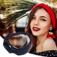 thumbnail image 2 of Unique Bargains Stripes Elastic Cross Headwrap Navy Blue, 2 of 6