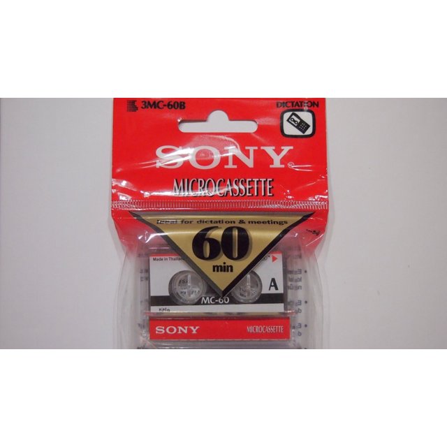 Cintas de microcasete en blanco Sony MC-60, 60 minutos, paquete de 3