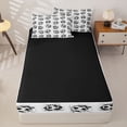 thumbnail image 4 of Castle Fairy Soccer Print Zipper Full Size Comforter Sets with Fitted Sheet and 2 Pillowcases, Graffiti Splash Zipper Bedding Set, Black White,4pcs,Black Reversible, 4 of 6