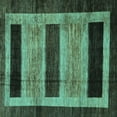thumbnail image 1 of Ahgly Company Indoor Square Abstract Turquoise Blue Modern Area Rugs, 5' Square, 1 of 4