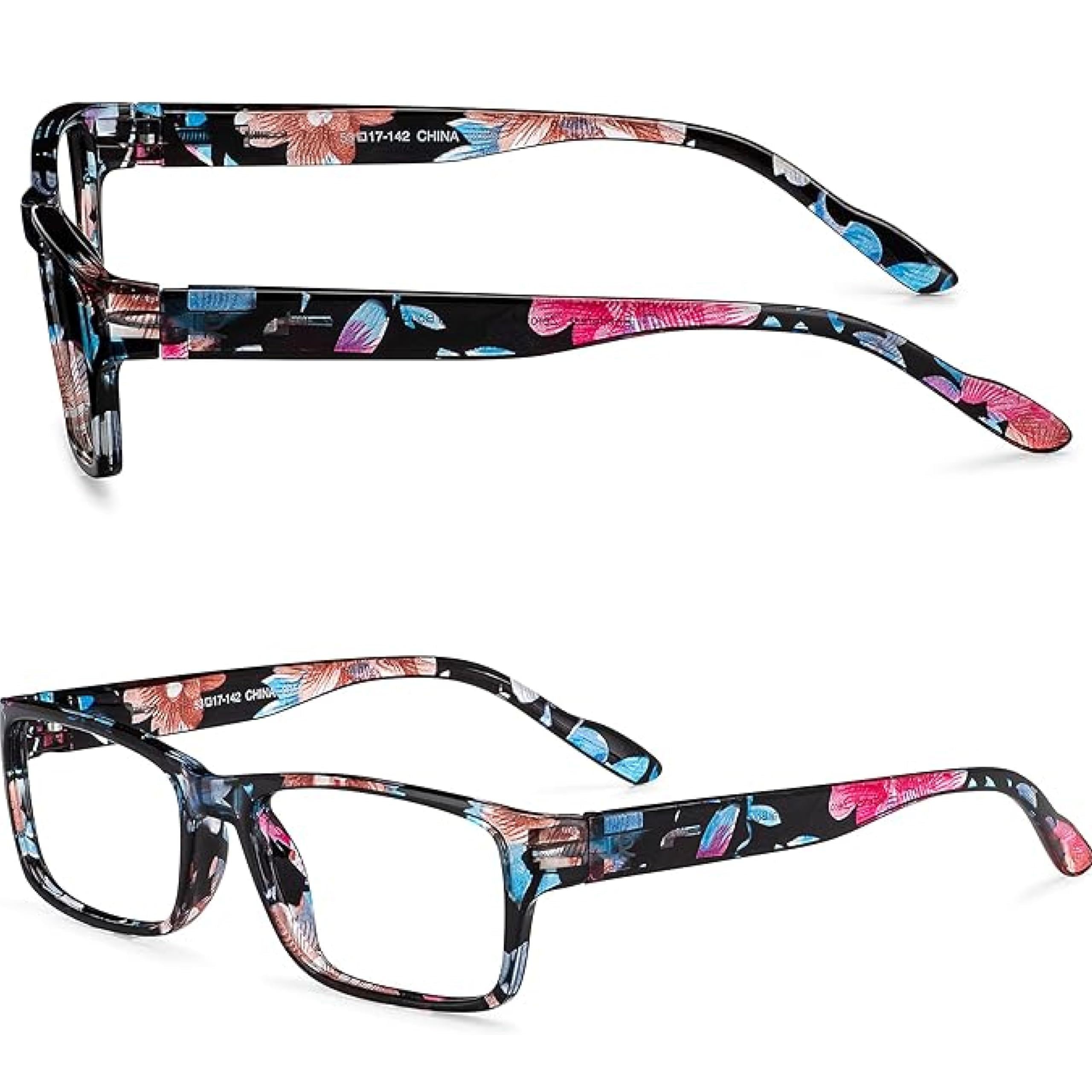 Readerest Blue Light Blocking Reading Glasses Floral 000 Magnification