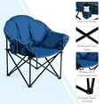 thumbnail image 2 of Costway Folding Camping Moon Padded Chair with Carry Bag Cup Holder Portable Navy, 2 of 7