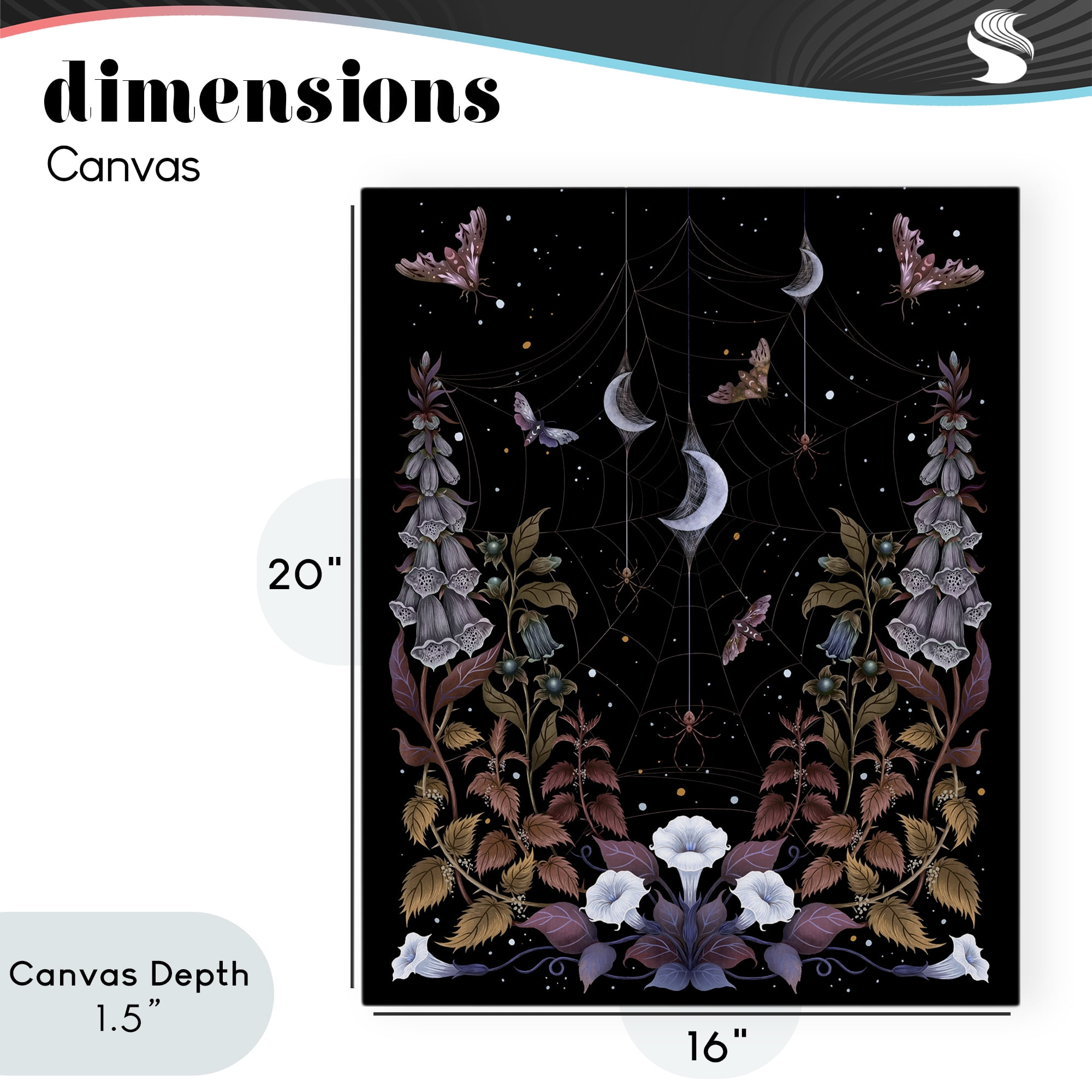 Stupell Industries Witch Garden with Spider Webs Canvas Wall Art, design by Episodic Drawings