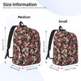 thumbnail image 3 of Honeii Many Kind Of Flowers Print Canvas College Laptop Backpack, Durable Rucksack Travel Notebook Bag School Backpack Book Bag for Men Women-Medium, 3 of 7