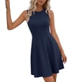 thumbnail image 5 of OSFVNOXV Mini Dresses for Juniors Summer Cute Bodycon Tea Party Dress Boat Neck Pleated Ruched Vintage Corset Dresses for Wedding Guest, 5 of 9