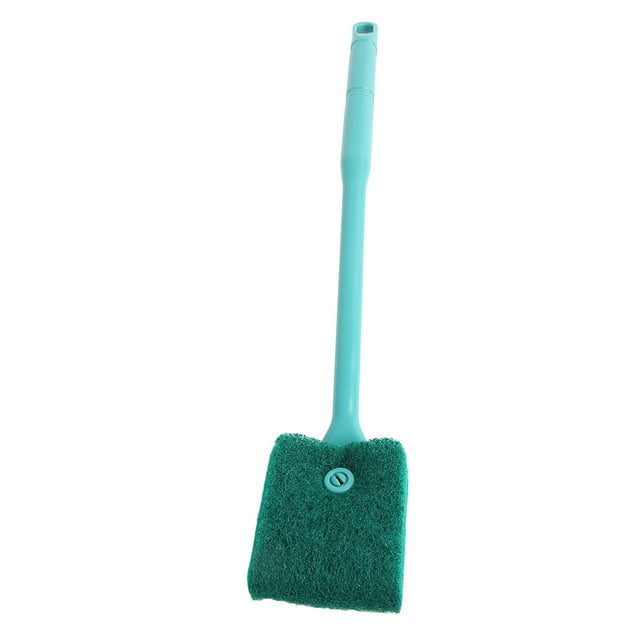 Fish Scrubber, Long Handle Double Sided Prevent Slipping Easy To Clean Replacement Fish Sponge Cleaner For Glass Aquariums Blue,Green