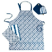Thyme & Table Textile Kitchen Set, Tie Dye Blue, 5-Piece Set