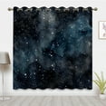 thumbnail image 3 of Blingpainting Galaxy Nebula Window Curtain Universe Starry Star Sky Drapes Blue Gray Space and Deep Space Window Treatments Blackout Curtains for Bedroom, 3 of 4