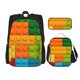 thumbnail image 1 of Disketp Colorful Building Blocks Mochila Estampada de Gran Capacidad con Lonchera y Estuche, Set de 3 Piezas para Estudiantes, 1 of 7