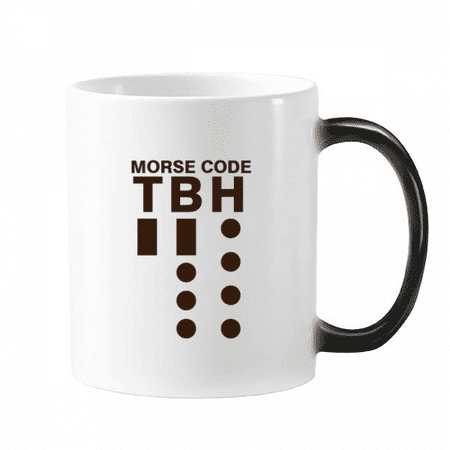 

Morse Code Honestly Expressed Point Line Mug Changing Color Cup Morphing Heat Sensitive 12oz