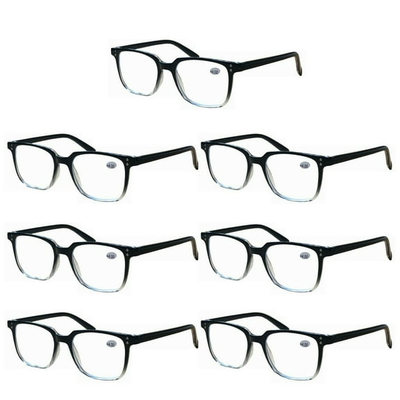 7 Pairs Unisex Blue Light Blocking Reading Glasses Computer Readers for Men Women 0.75