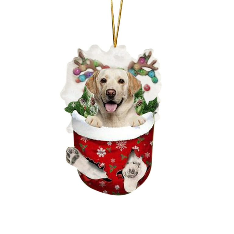 Clearance! EQWLJWE Christmas Dog Ornaments, Wooden Ornament