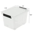 thumbnail image 2 of 30 L Stackable Storage Bins with Lids, Clear Plastic Storage Containers, Stackable Organization Boxes with Secure Latching Lids/Wheels, Set of 4, 2 of 6