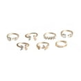 thumbnail image 3 of Stackable Knuckle Rings 7 PCS Set, Elegant Butterfly Flower Rhinestone Diamond Stone Jewel Chain Carved Finger Rings GMYLE for Women Girls Teens (Gold), 3 of 7