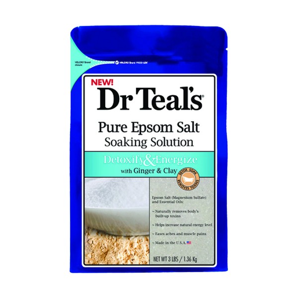 Dr Teals Epsom Salt Soaking Solution Detox Ginger Clay
