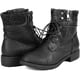 thumbnail image 4 of Botas de Combate con Cordones para Mujer DREAM PAIRS Negras Talla 7.5, 4 of 8