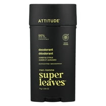 ATTITUDE Super Leaves™, Aluminum-Free Deodorant, For Men, Amber & Citrus, 2.64 oz (75 g)