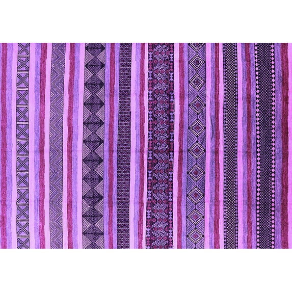 Ahgly Company Indoor Rectangle Solid Purple Modern Area Rugs, 2' x 4'