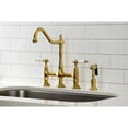 thumbnail image 3 of Kingston Brass KS1277PLBS Heritage Bridge Kitchen Faucet with Brass Side Sprayer, Brushed Brass, 3 of 7