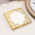 thumbnail image 2 of Efavormart 20 Pack White Soft Paper Beverage Napkins with Gold Foil Lace Design, 3 Ply European Style Wedding Cocktail Napkins - 18 GSM, 2 of 5