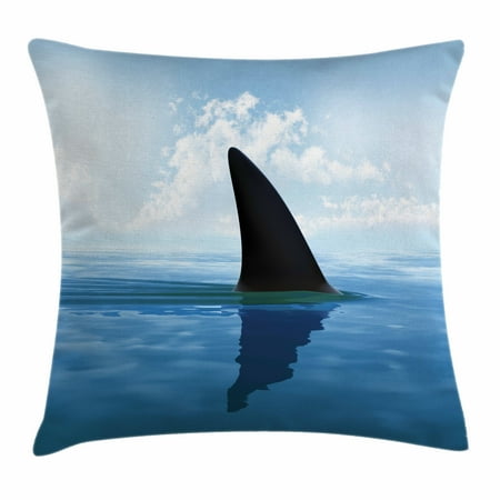 Shark Throw Pillow Cushion Cover Shark Fish Fin Over The Sea Unique Shark Decorative Pillow Shark Throw Pillow Cushion Cover Shark Fish Fin Over The Sea Unique Shark Decorative Pillow