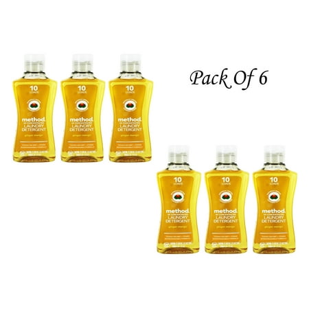 Method Laundry Detergent Ginger Mango or Fresh Air 8.1 FL OZ NEW (Pack Of 6) 60 Total Loads