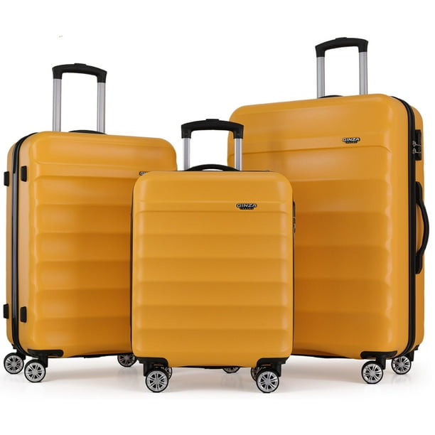 Ginza Travel Hard Shell Luggage Sets Double Spinner Wheels 2-Year ...