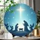 thumbnail image 4 of Belén Redondo de Madera con La Imagen de La Natividad y La Resurrección, Decoración Decorativa para Colgar En La Pared o para El Bautizo., 4 of 6