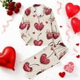 thumbnail image 2 of purcolt Valentines Day Pajamas for Women Set Long Sleeve Button Down Sleepwear Soft Pjs Sets 2 Piece Lounge Sets with Pocket, 2 of 6