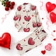 thumbnail image 1 of RKSTN Women's Valentines Pajama Sets Plus Size Notch Collar Button Down Valentine's Day Print T Shirt Top and Pjs Pant 2 Piece Matching Set Casual Lapel Sleepwear Shirt Pjs Loungewear Two Piece Set, 1 of 6