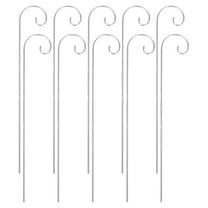 HEANUJJ Sturdy Silver Iron Shepherd Hooks for Plant Use - Versatile and Decorative Outdoor Hangers