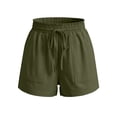 thumbnail image 6 of SBYOJLPB Shorts for Fashion Women Casual High Waist Linen Loose Pocket Straight Solid Short Pants, 6 of 6