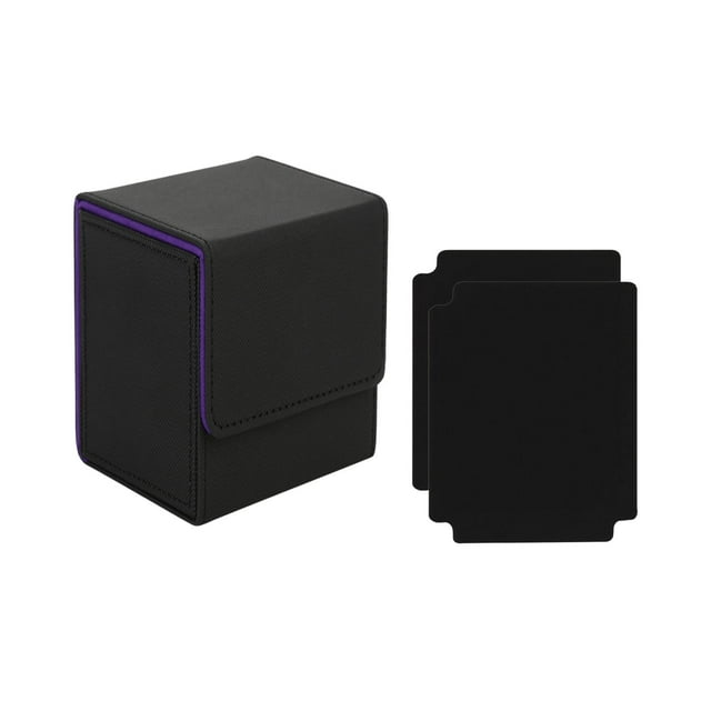 S SERENABLE Card Deck Box Card Deck Case Collectible Game with Dividers Card Storage Box Black