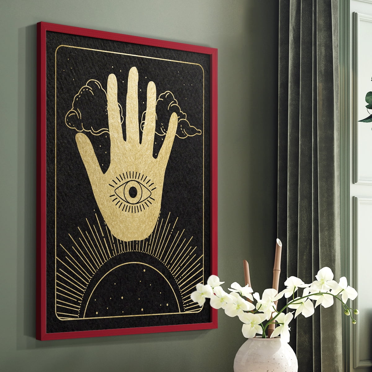 Celestial Palm in Paper Solid Wood 11 x 14 Framed Print