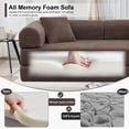 thumbnail image 4 of 78" Boneless Convertible Sleeper Sofa Bed, Holaki Corduroy Compression Folding Sofa with Pillow & 3 Seat, Fixed-Shape Frame, Floor Sofas Lounge Couch for Living Room Bedroom Apartment, Brown, 4 of 9