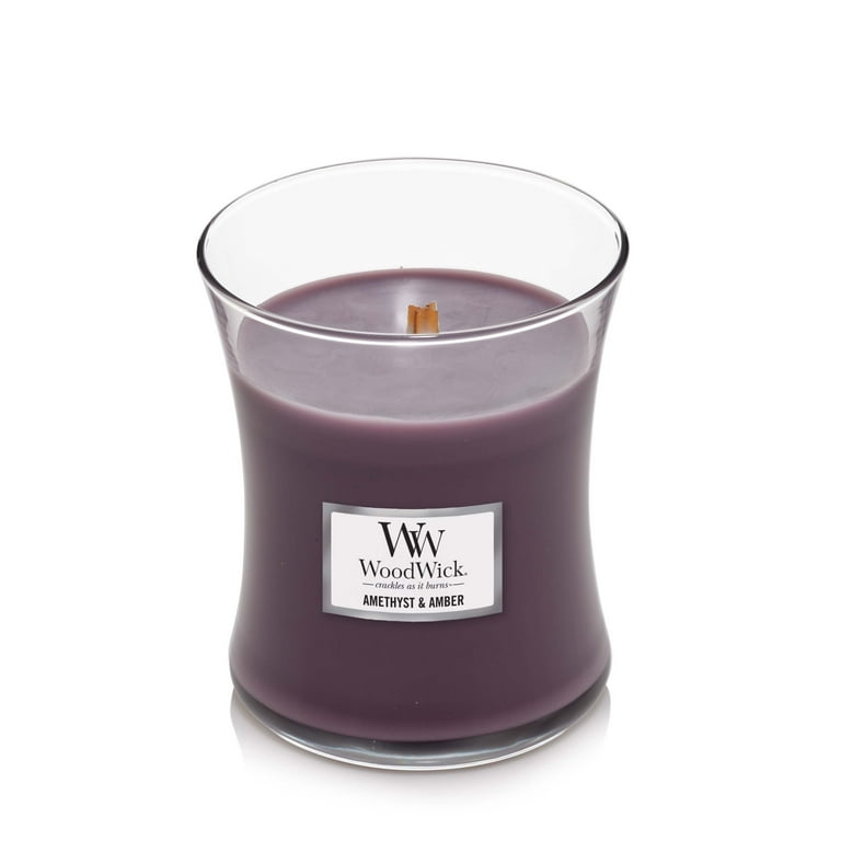 WoodWick Medium Hourglass Candle, Vanilla Bean - Premium Soy Blend Wax,  Pluswick Innovation Wood Wick, Made in USA