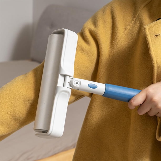 Dispositivo para pegar el cabello, rodillo desgarrable, agarre fácil, eliminación de pelo de mascotas, autolimpieza, eliminación de piel de gato y per Azul Corto Baoblaze Rodillo para pegar el cabello