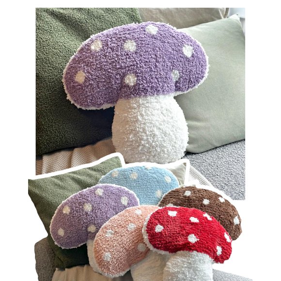 Dreamstall - Cojín Decorativo Con Forma De Seta, 15 X 15, Decoración De Setas Para Cama, Sofá, Sala De Estar (Púrpura)