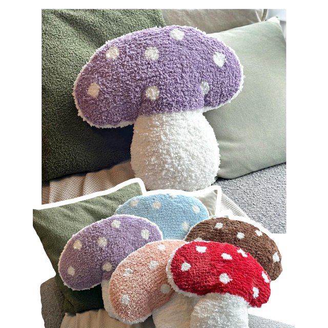 Dreamstall - Cojín Decorativo Con Forma De Seta, 15 X 15, Decoración De Setas Para Cama, Sofá, Sala De Estar (Púrpura)